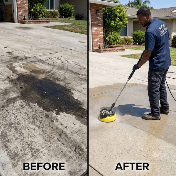 Driveway oil stain treatment