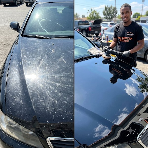 Swirl removal, before and after